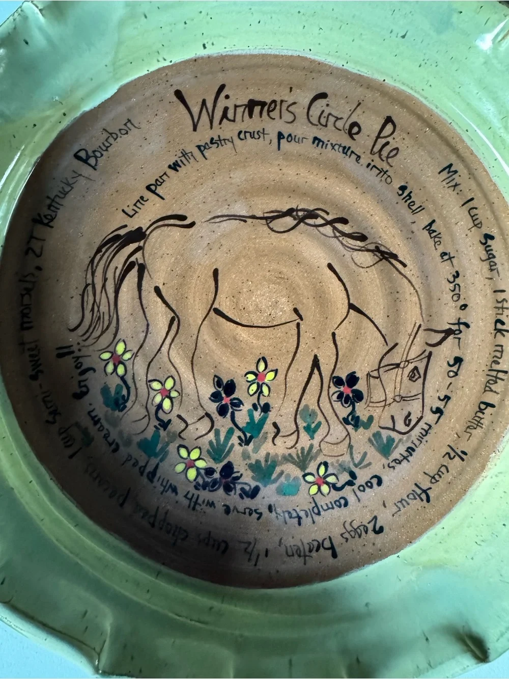 The Hungry Potter Handmade Horse Recipe Pie Dish Plate Country Kitchen Bakeware